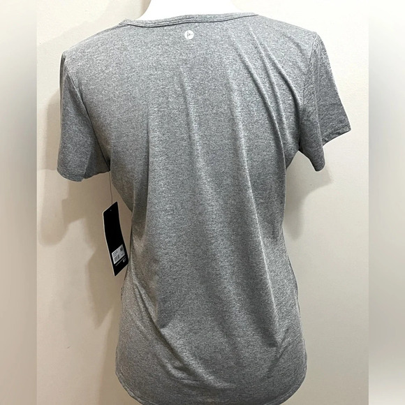 90 Degree Short Sleeve V Neck Performance Top Womens Medium Gray Stretch NWT - Picture 2 of 11